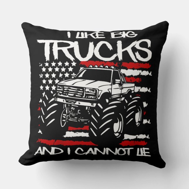 Kids I like big trucks Kissen (Vorderseite)