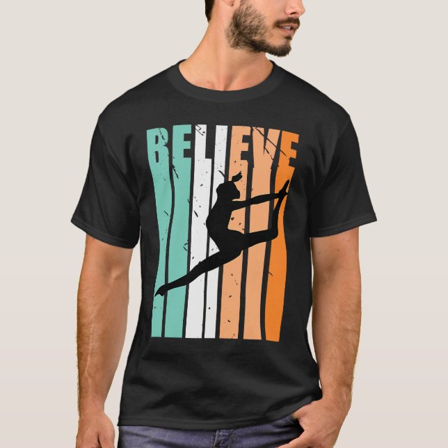 Kids I Love Dance Team Believe Dancer Dancing Retr T-Shirt (Vorderseite)