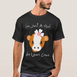 Kids Ich Bin Ein Mädchen Das Kühe Liebt Süße Rosa T-Shirt