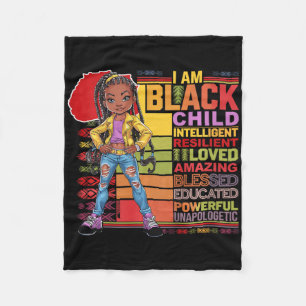 Kids ich bin schwarz Kind Geschichte Monat Afrikan Fleecedecke