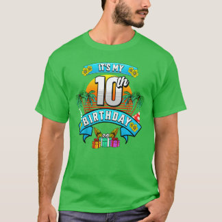 Kids Ich habe meinen 10. Geburtstag Hawaii Beach S T-Shirt