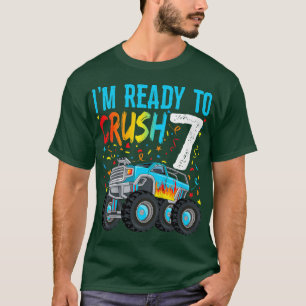 Kids I'm Ready To Crush 7 Monster Truck 7th Birthd T-Shirt