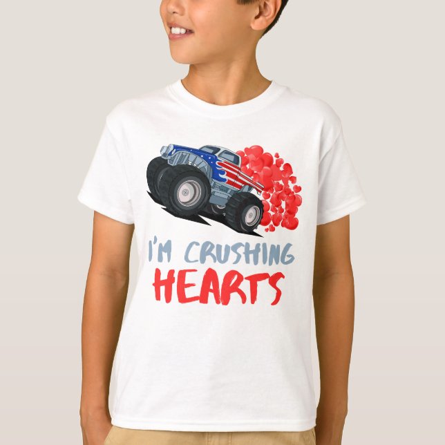 Kids in den Hintern von Monster-LKW-Kleinkindern T-Shirt (Vorderseite)