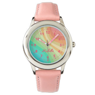 Kids Individuelle Name Rainbow Watch Armbanduhr