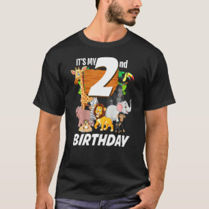 Kids its my 2. Birthday Zoo Safari Jungle Animals T-Shirt