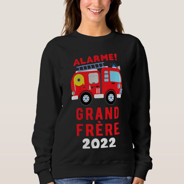 Kids Je Vais Être Grand Brother 2022 Fireman Pregn Sweatshirt (Vorderseite)