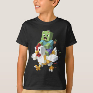 Kids Jock Hühner-Shirt Pixel Art Gamer Zombie Jung T-Shirt