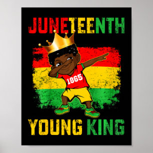 Kids Juneteenth King feiert 1865 Black Boys K Poster