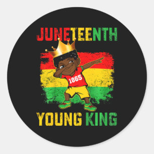 Kids Juneteenth King feiert 1865 Black Boys K Runder Aufkleber