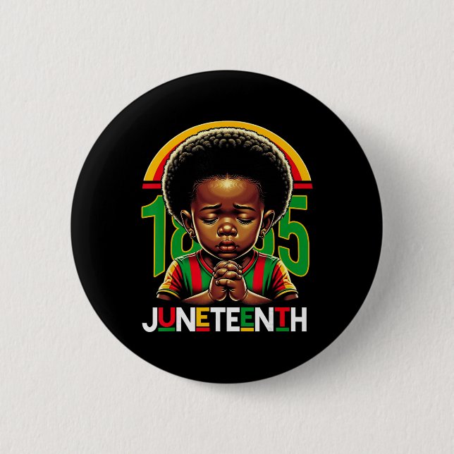 Kids Juneteenth Prinz 1865 Schwarzer Geschichtsmon Button (Vorderseite)