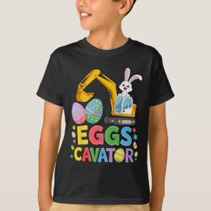 Kids Jungen Bagger Ostereier-Suche Konstruktion T-Shirt