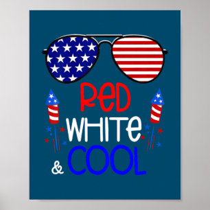 Kids Jungen Kids 4. Juli Rot Weiß Und Cool Poster