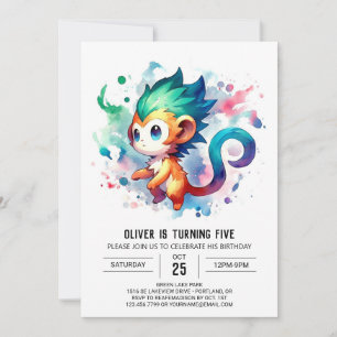 Kids Jungle Monkey Geburtstag Einladung