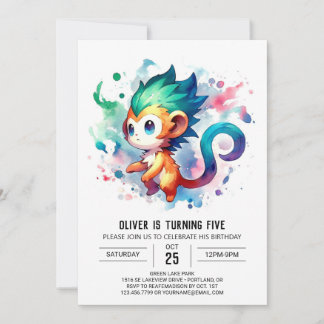 Kids Jungle Monkey Geburtstag Einladung