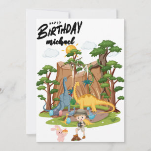 Kids Jurassic Dino Dinosaurier Personalisiert Gebu Karte