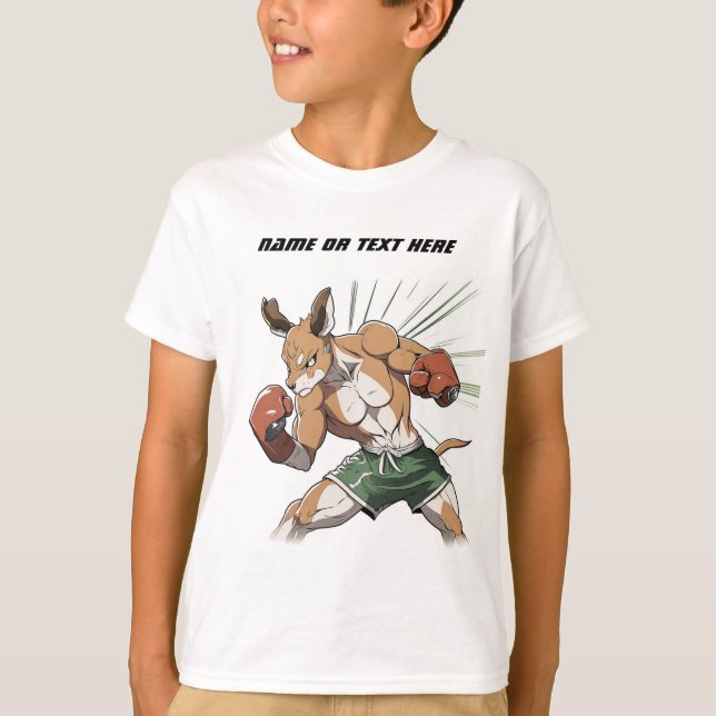 Kid's Kangaroo Boxer Anime Illustration T - Shirt (Vorderseite)
