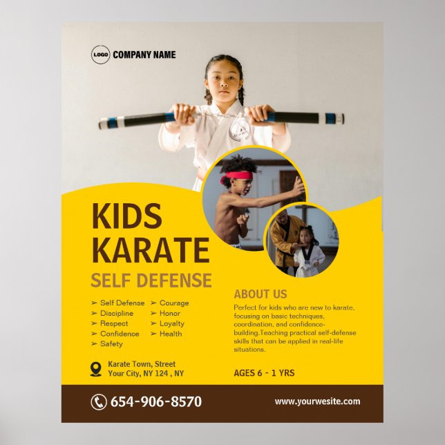 Kid's Karate Class Custom Poster (Vorne)