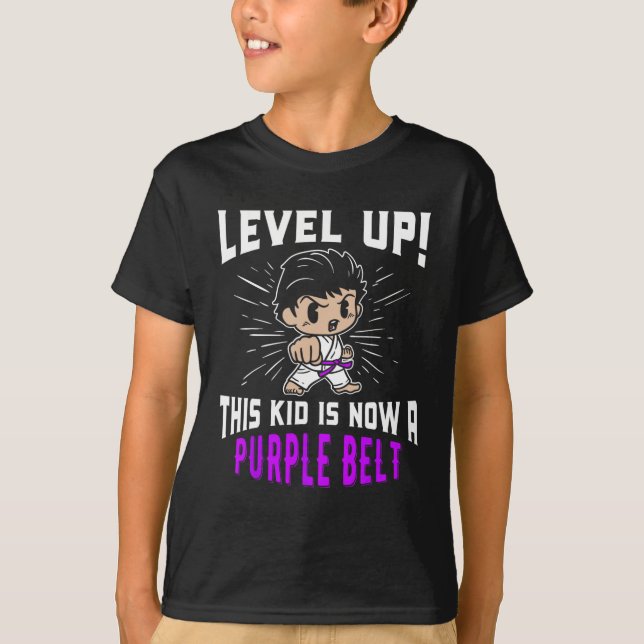 Kids Karate Uniform Purple Belt Award T Shirt Gift (Vorderseite)