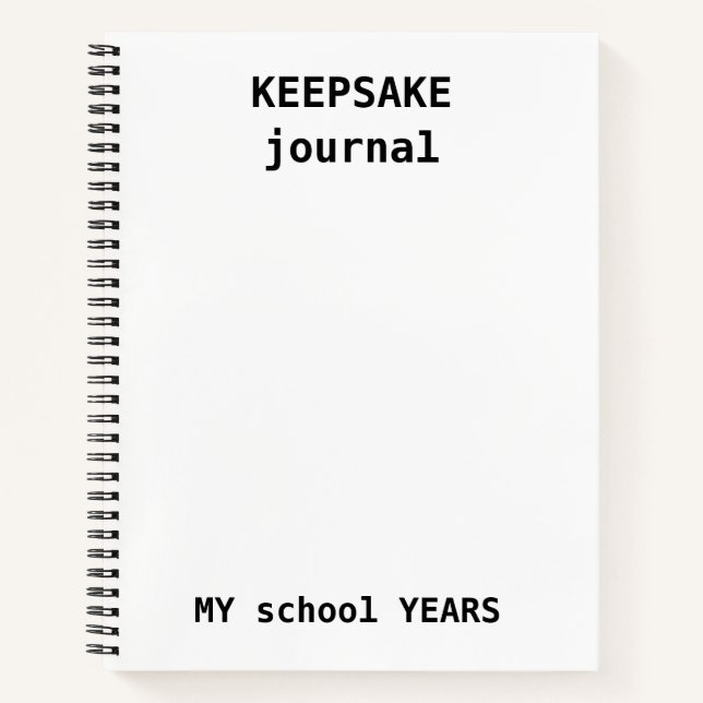 Kids Keepake Journal - Gedächtnis im Schuljahr Notizbuch (Vorderseite)