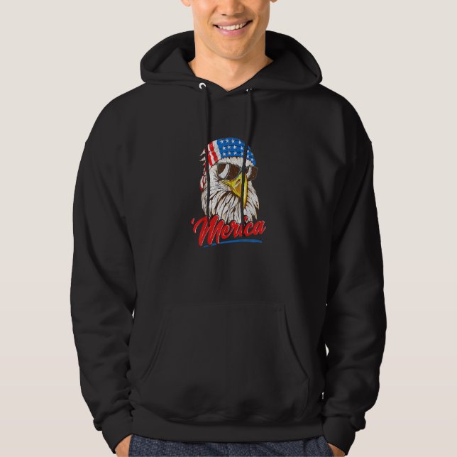 Kids Kids Merica Eagle Eagle schreien Adler Hoodie (Vorderseite)