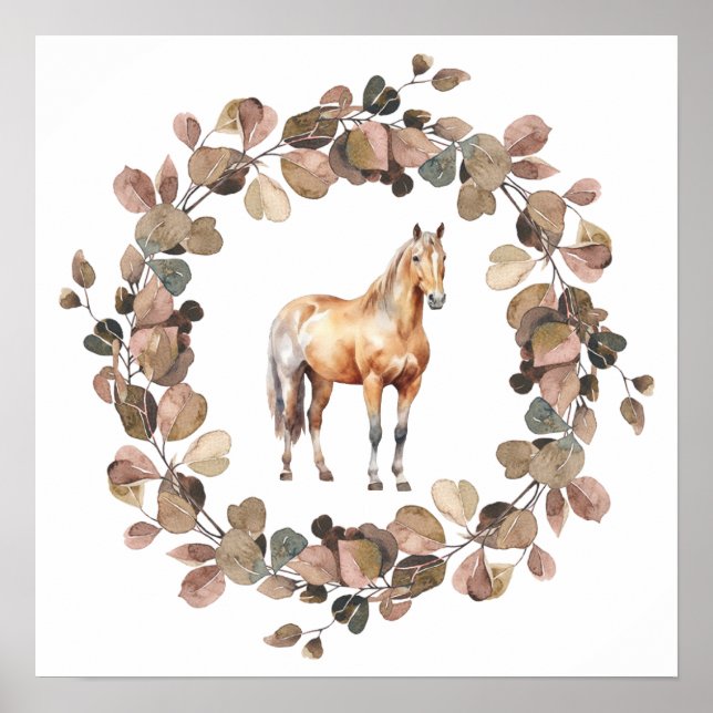 Kids Kinderzimmer Foto Print Horse Whimsical Weste Poster (Vorne)