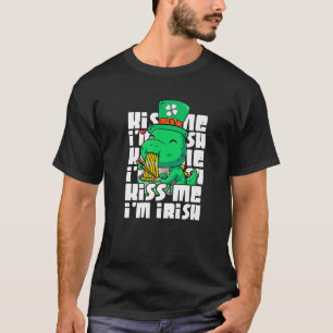 Kids Kiss Me I'm Irish Niedlich Dinosaur Rex St Pa T-Shirt
