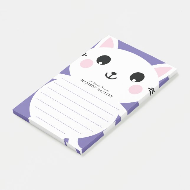Kids Kitty Cat Niedlich Post-it Klebezettel (angewinkelt)