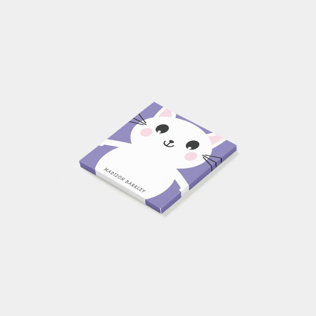 Kids Kitty Cat Niedlich Post-it Klebezettel (angewinkelt)