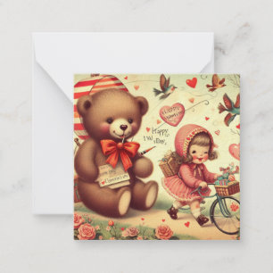 Kids Klassenzimmer Vintage Valentinstag   Mitteilungskarte