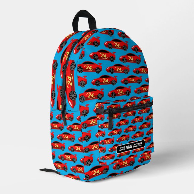 Kid's kundenspezifischer Rucksack mit coolem Rennw (Rückseitige Ecke links)
