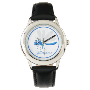 Kids Leather Watch-Yellowstone Dragonfly Armbanduhr
