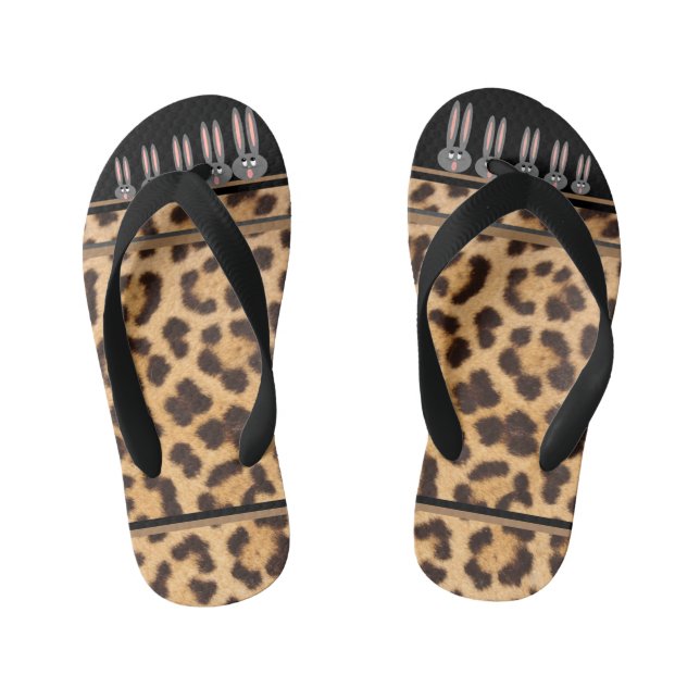 Kids Leopard drucken Bunny Tops Flip Flops (Fußbett)