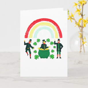 Kids Leprechaun Gold Rainbow St Patrick's Day Karte
