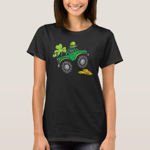 Kids Leprechaun Monster Truck Kleeblatt St Patrick T-Shirt