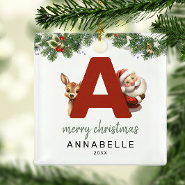 Kids Letter A Monogram Christmas Tree Ornament Aus Metall