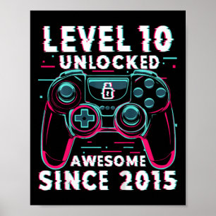 Kids Level 10 freigeschaltet Videospiel 10. Geburt Poster