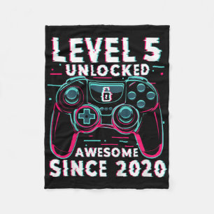 Kids Level 5 Freigeschaltet Videospiel 5. Geburtst Fleecedecke