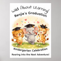 Kids Lion Elephant Giraffe Graduation Party 