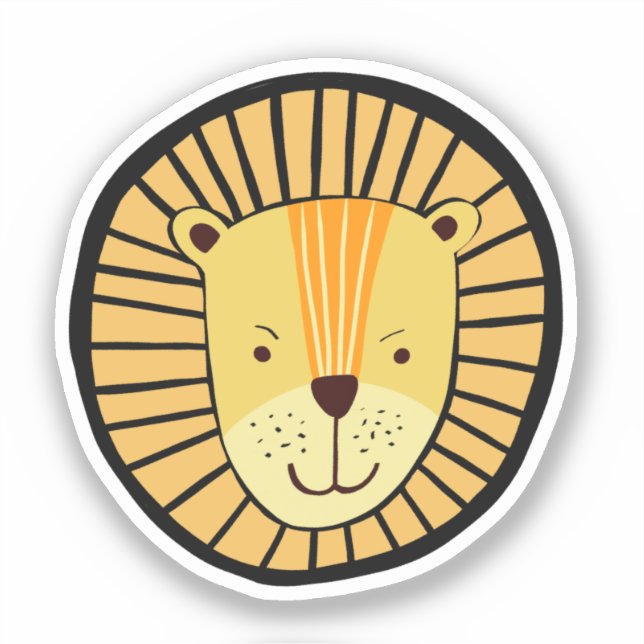 Kids Lion Jungle Animal Aufkleber (Vorderseite)