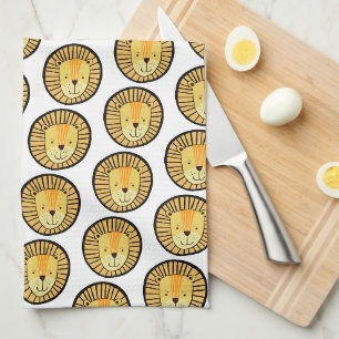 Kids Lion Jungle Animal Pattern Geschirrtuch