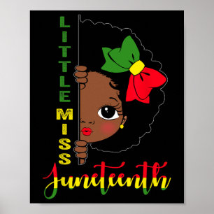 Kids Little Miss Juneteenth Mädchen Kleinkind Schw Poster