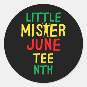 Kids Little Mister Juneteenth Black Son Boys Toddl Runder Aufkleber