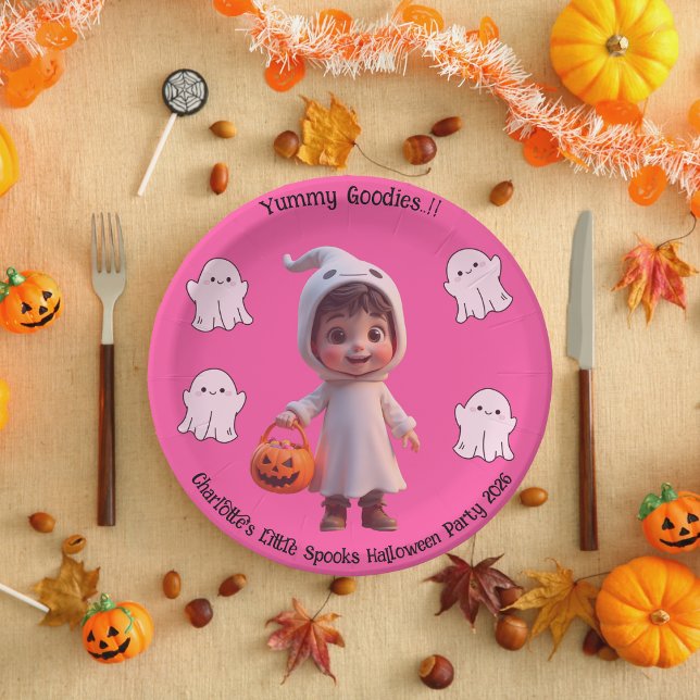 Kids Little Spooks Halloween Papierplatte Pappteller (Little Spooks Halloween Party Paper Plate)