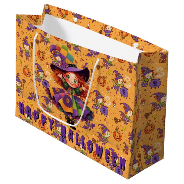 Kids Little Witches  Große Geschenktüte (Vorderseite Schrägansicht)