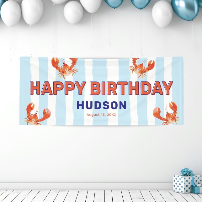 Kids Lobster Happy Birthday Banner (Von Creator hochgeladen)