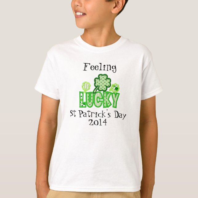 Kids Lucky St Patrick's Day T - Shirt Template (Vorderseite)