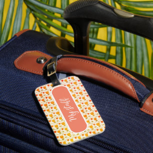 Kids lunch box mit orangefarbenem Tulpenblumenmust Gepäckanhänger