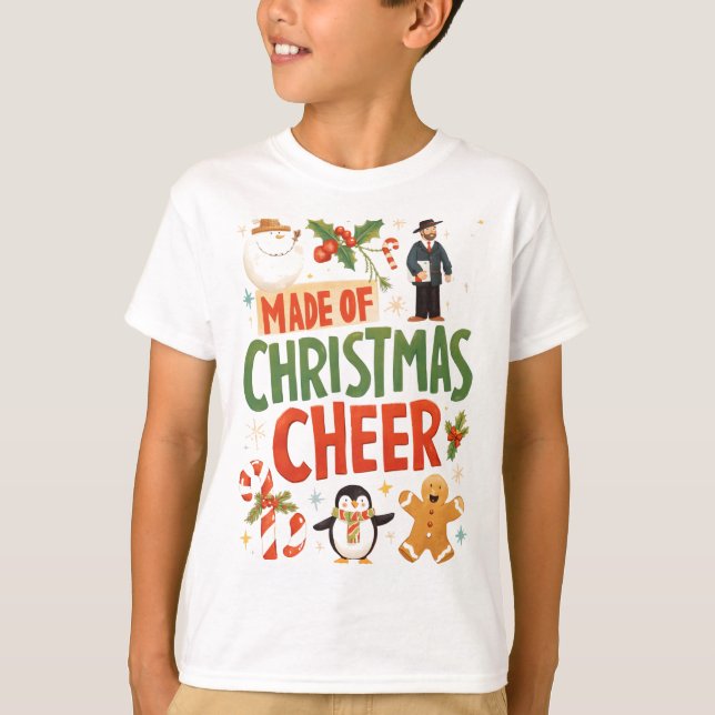 Kids Made of Christmas Cheer Festive T-Shirt (Vorderseite)