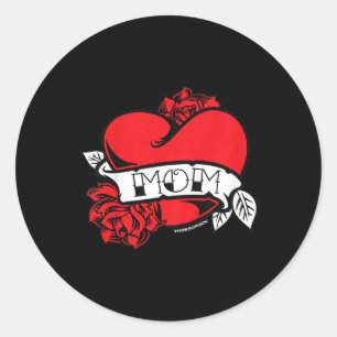 Kids Mama Herz Tattoo Runder Aufkleber