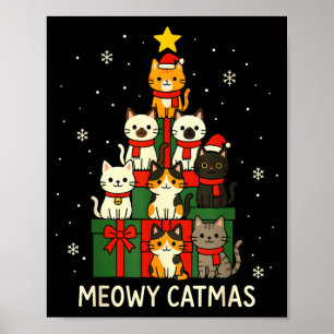 Kids Männer Frauen Meowy Catmas Lustige Weihnachte Poster